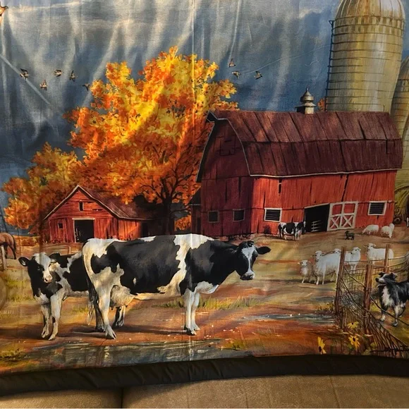 Rustic Farm Scene blanket Handmade